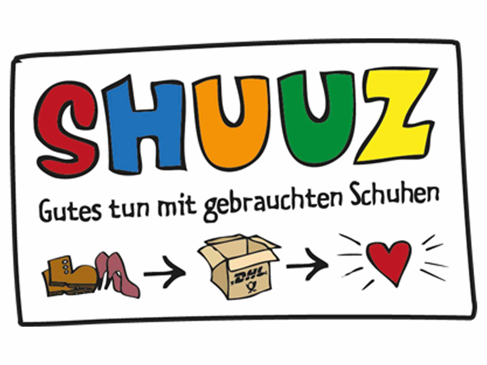 Shuuz-Grafik: Gutes tun mit gebrauchten Schuhen